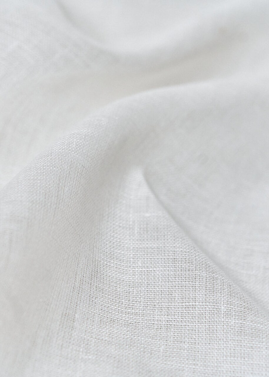 1 Yard Snow White Pure Linen Gauze Fabric Softened Lightweight 56 Inches Wide